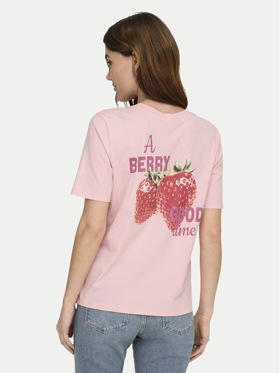 ONLY T-Shirt Lucy 15367829 Czerwony Regular Fit