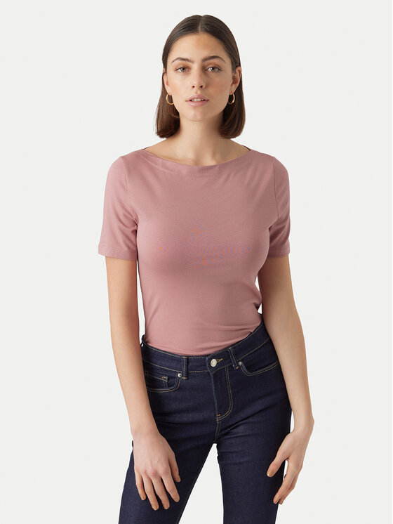 Vero Moda T-Shirt Panda 10231753 Różowy Regular Fit