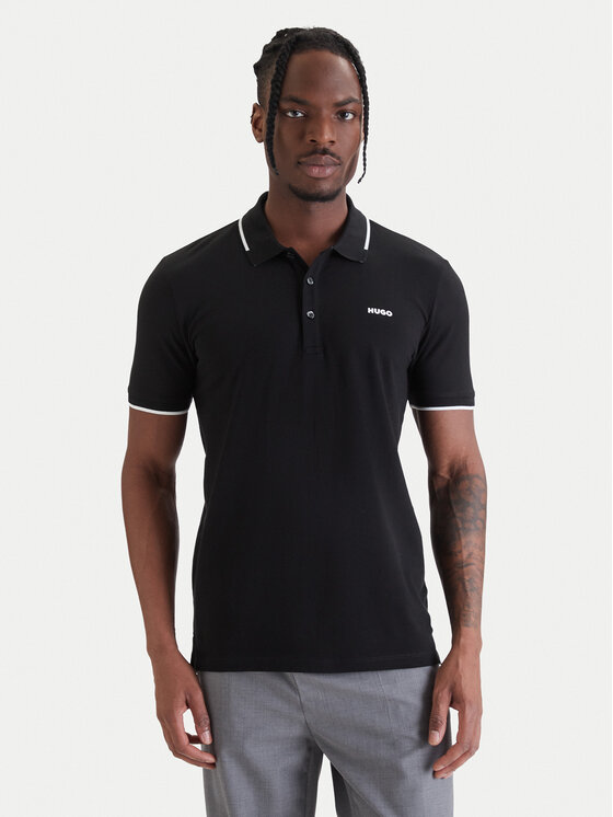 HUGO Polo Dinoso222 50467344 Czarny Slim Fit