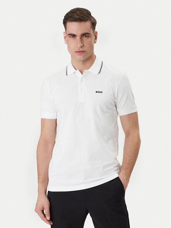 BOSS Polo Birdie Paule 50559365 Biały Slim Fit