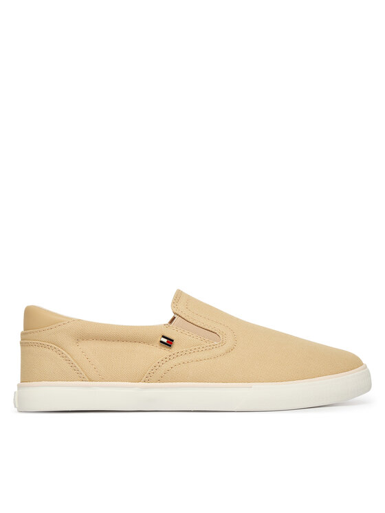 Tommy Hilfiger Tenisówki Th Low Profile Slip On FW0FW09103 Beżowy