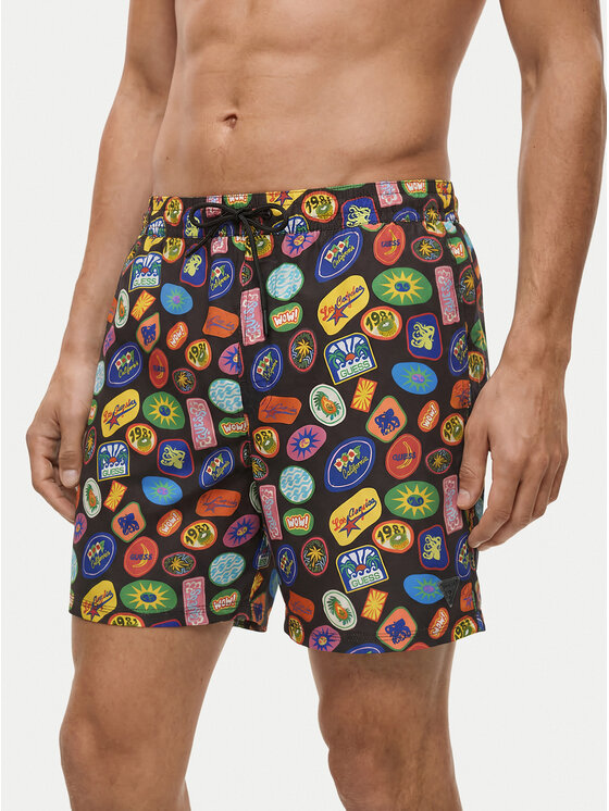 Guess Szorty kąpielowe F6GT14 WN332 Kolorowy Regular Fit