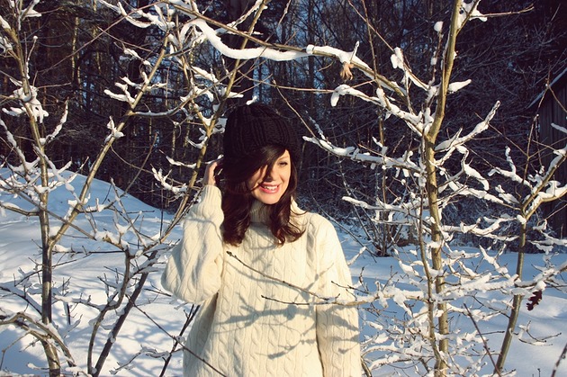 Czarna czapka chunky beanie z wełną