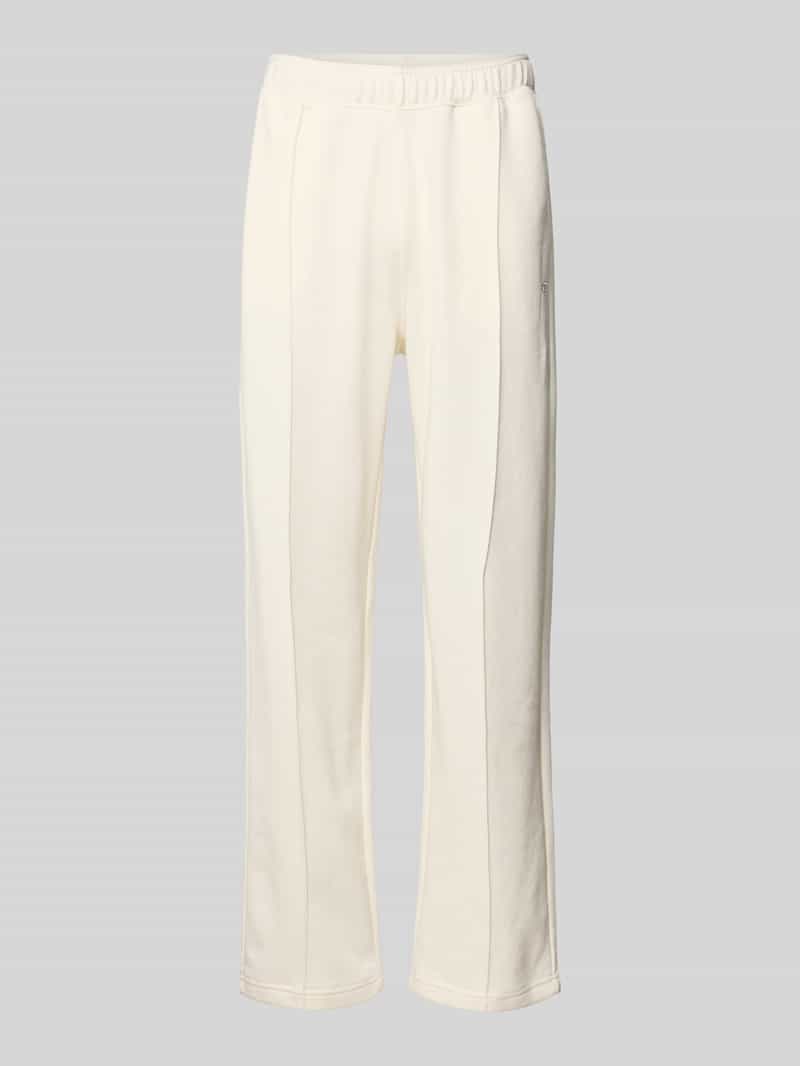 spodnie dresowe z pionowymi przeszyciami i wyhaftowanym logo