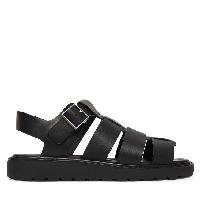 Sandały Calvin Klein Sq Molded Sndl Fisher Lth HW0HW02870 Czarny