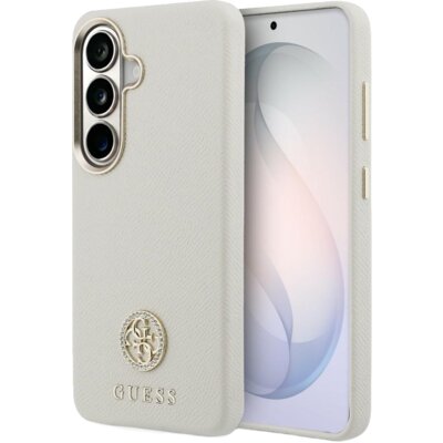 Etui GUESS Rhinestone Round Logo MagSafe do Samsung Galaxy S26 Beżowy