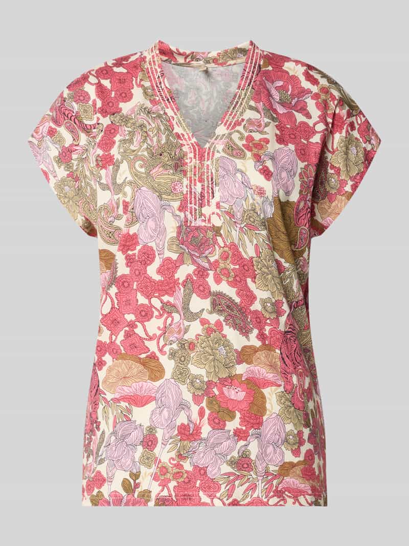 damski t-shirt o kroju regular fit z mieszanki wiskozy model 'Felicity'