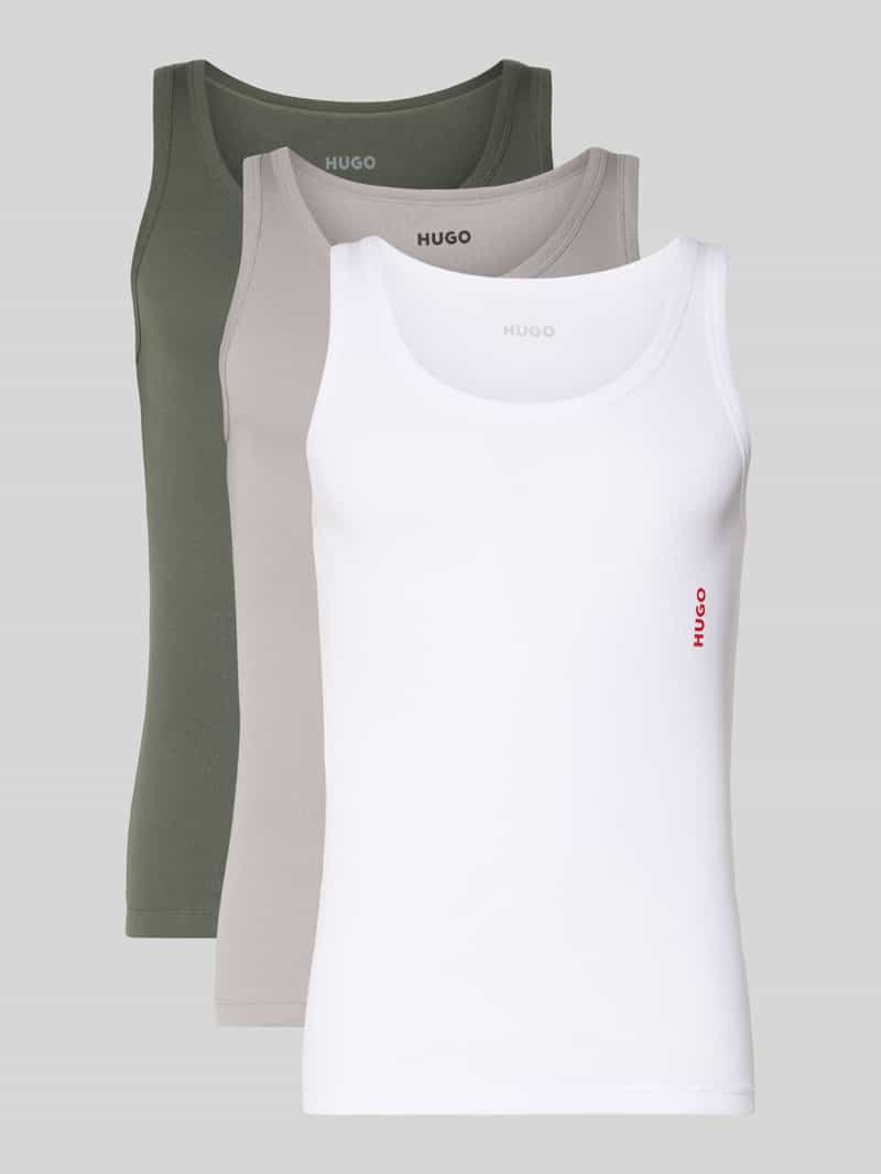 Top typu tank, krój regular fit, zestaw 3 szt., z czystej bawełny
