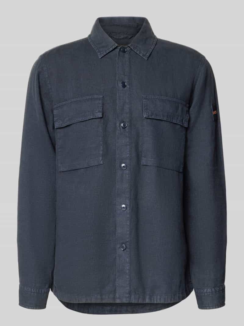 Koszula casualowa o kroju relaxed fit z czystego lnu model 'LOCKY'