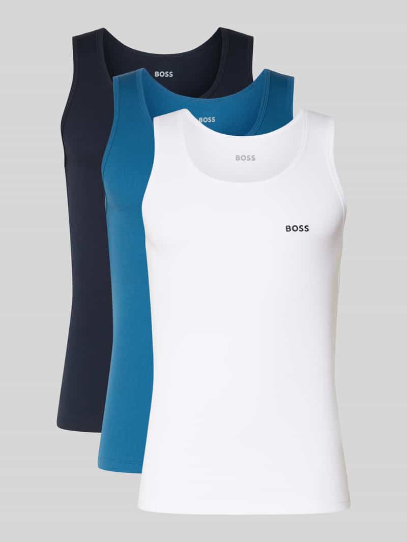 Podkoszulka o kroju slim fit z czystej bawełny w zestaw 3 szt. model 'ONE'