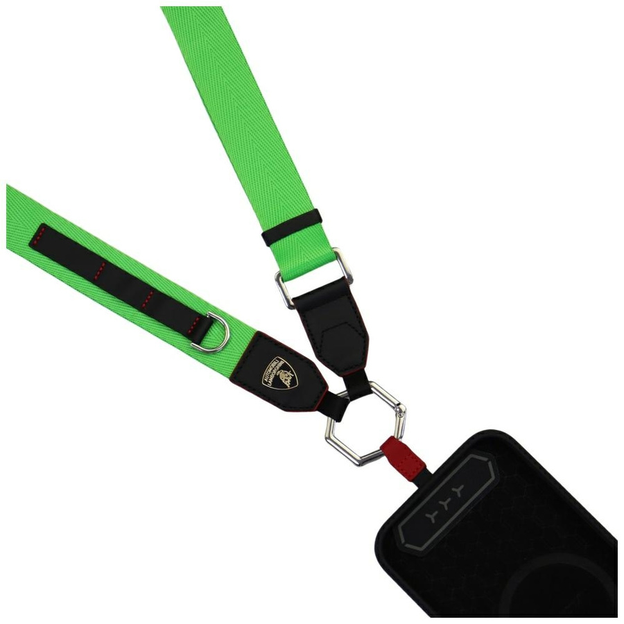 Uniwersalna smycz Lamborghini D1 Crossbody Webbing Strap zielony