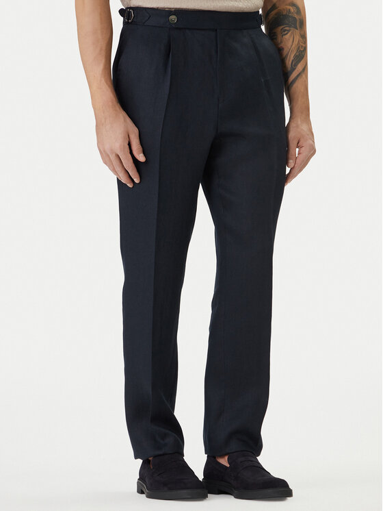 BOSS Spodnie materiałowe H-Perino 50563231 Granatowy Relaxed Fit