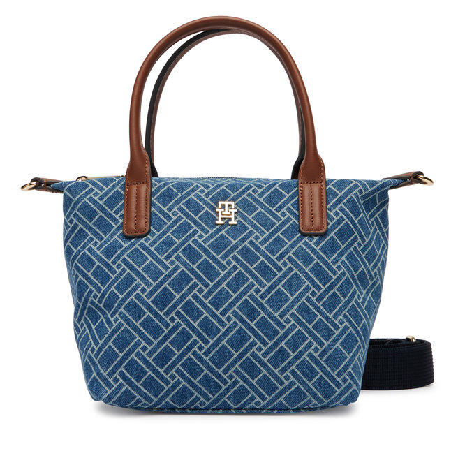 Torebka Tommy Hilfiger Popette Mini Tote Denim Flag AW0AW18612 Niebieski