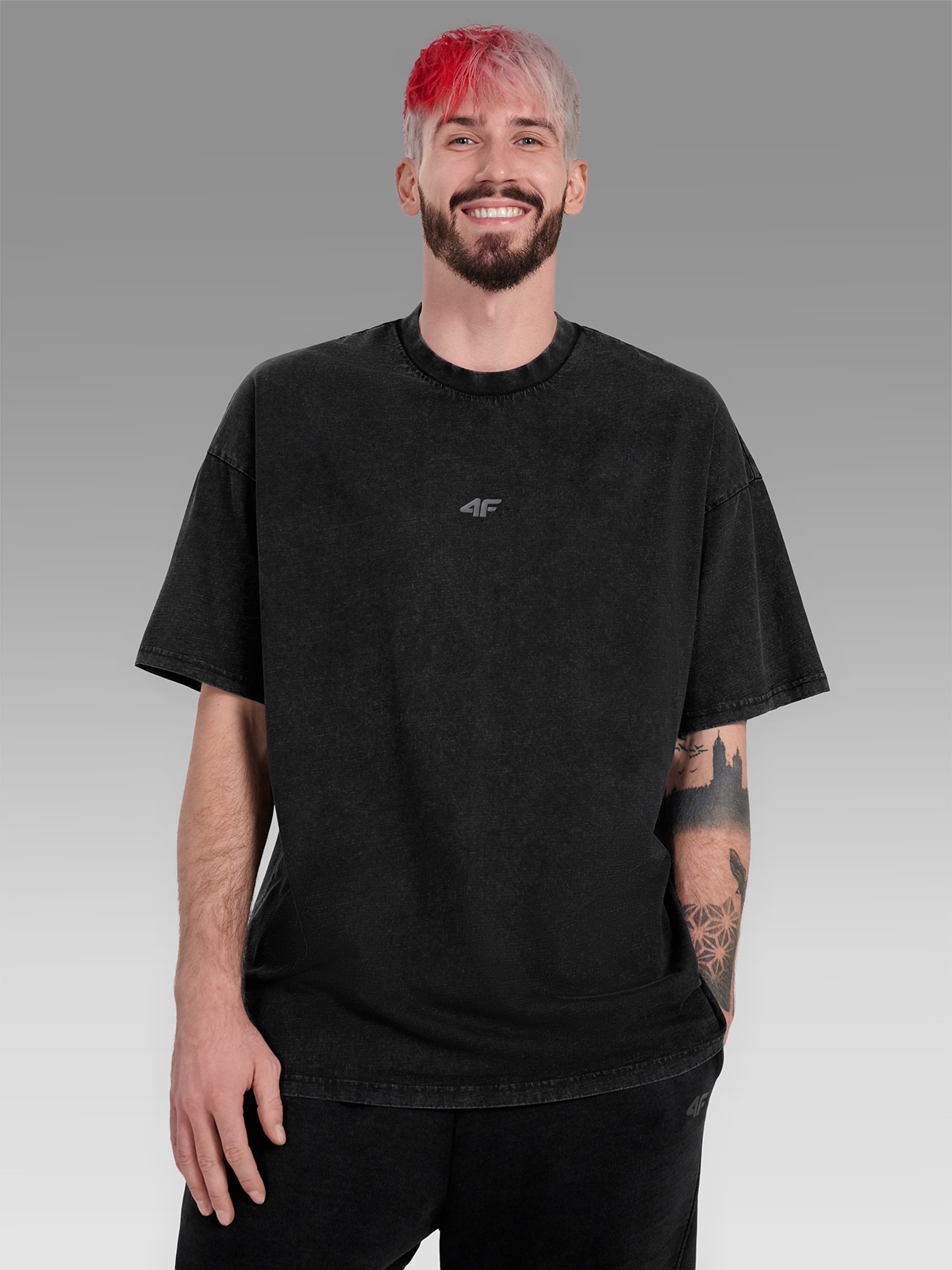 4F T-shirt oversize gładki męski 4F x Tomasz Fornal - szary L