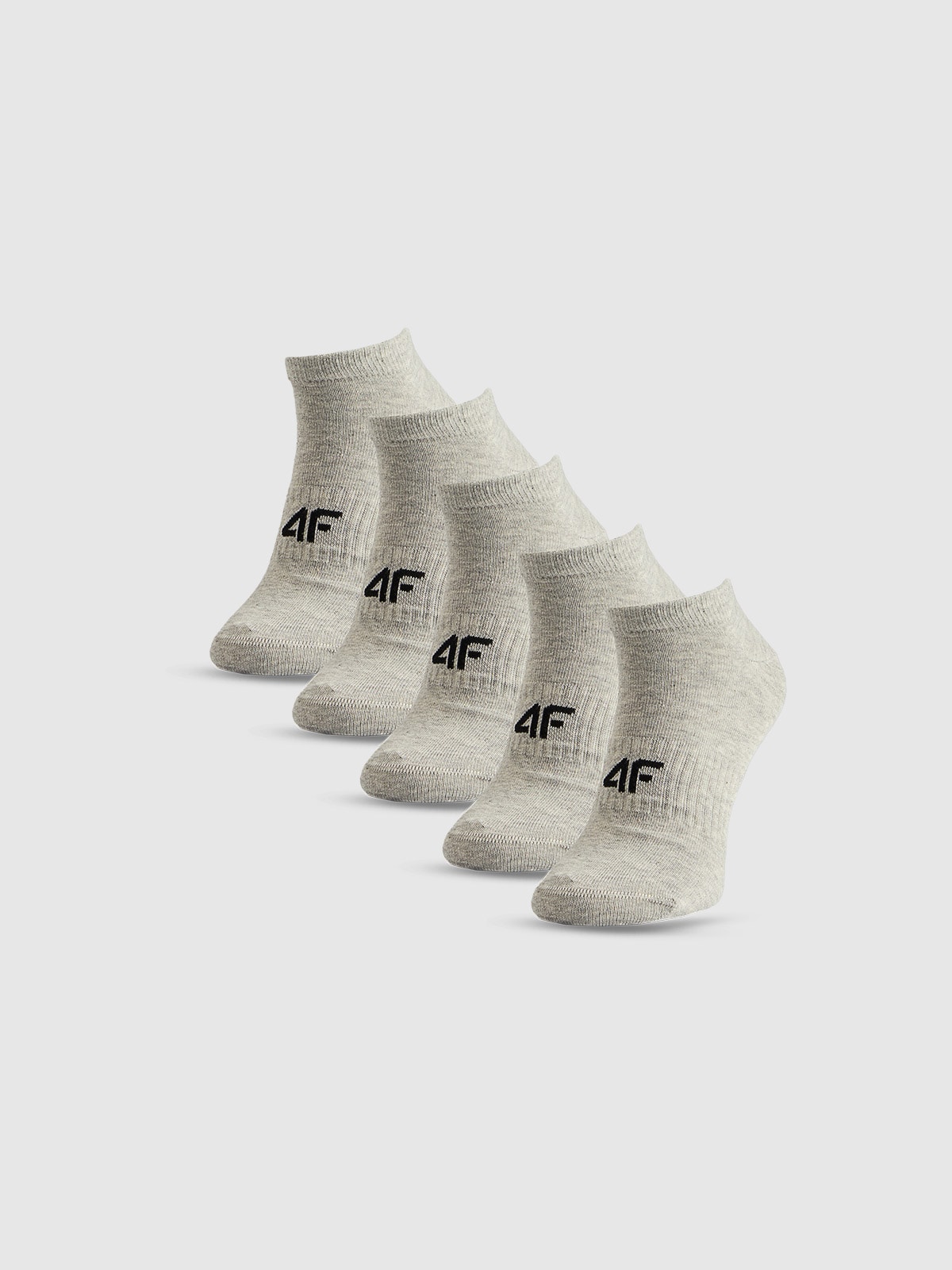 4F Skarpetki stopki (5-pack) męskie - szare 43-46