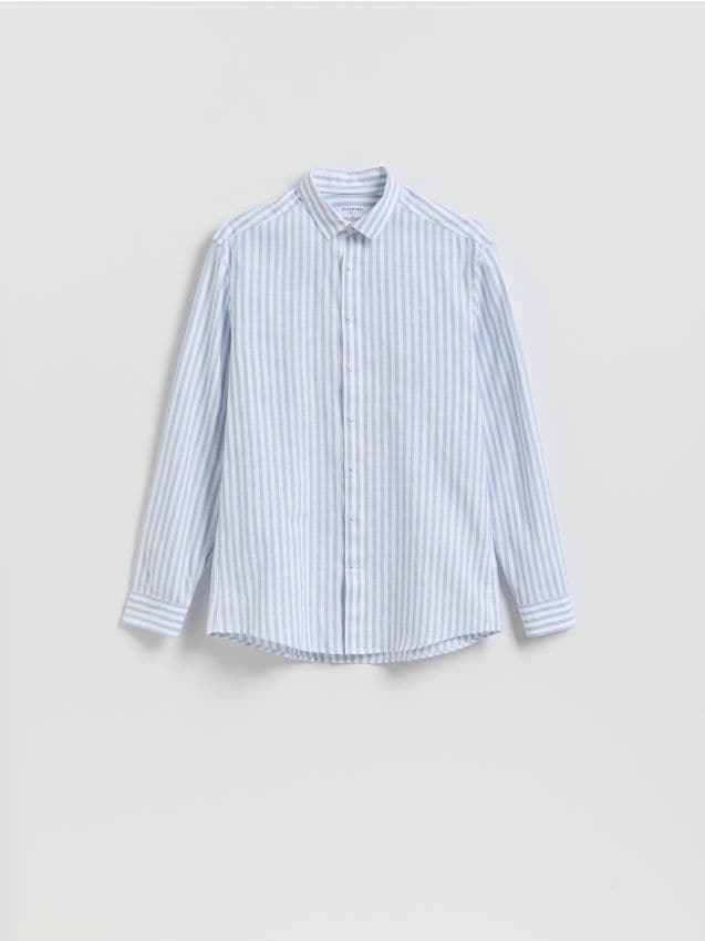 Reserved - Koszula regular fit w paski - jasnoniebieski