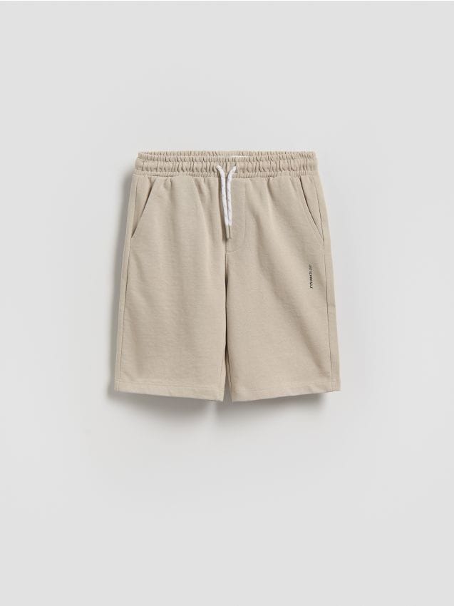 Reserved - Bawełniane szorty - beżowy