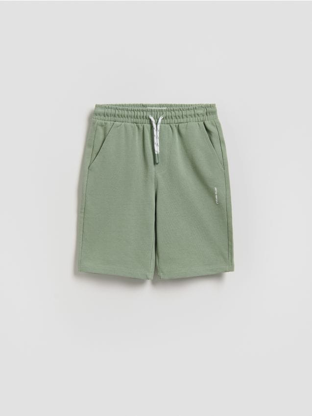 Reserved - Bawełniane szorty - jasnozielony