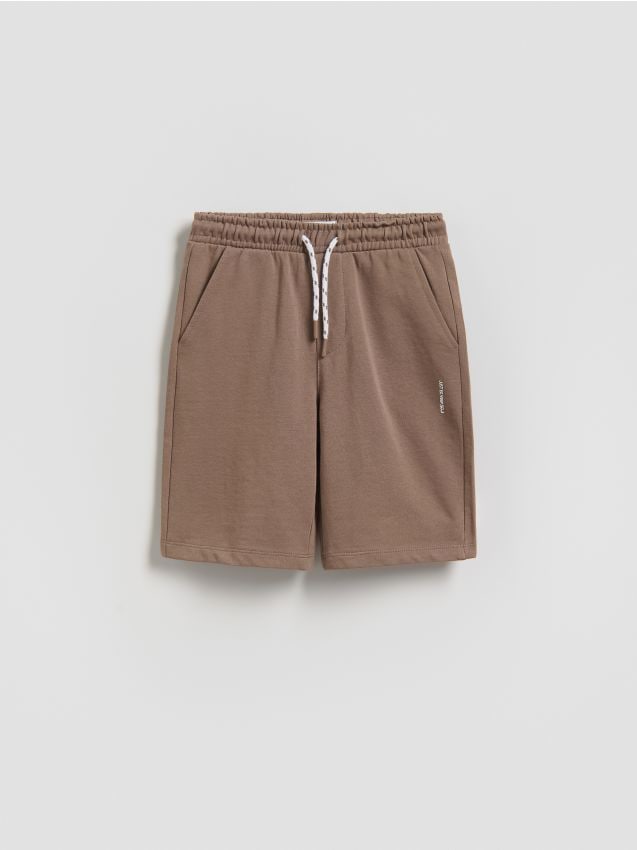 Reserved - Bawełniane szorty - brązowy