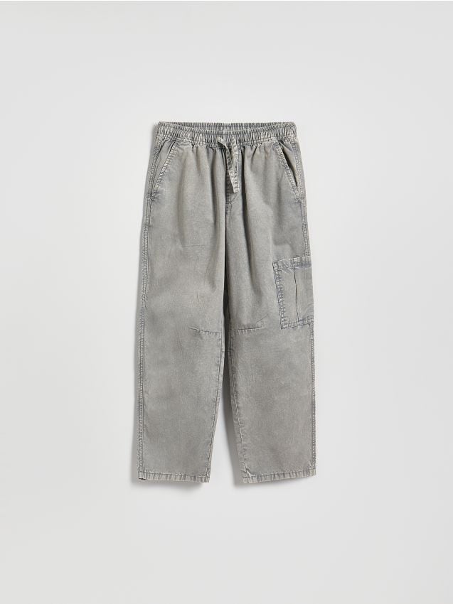 Reserved - Bawełniane spodnie - jasny zielony