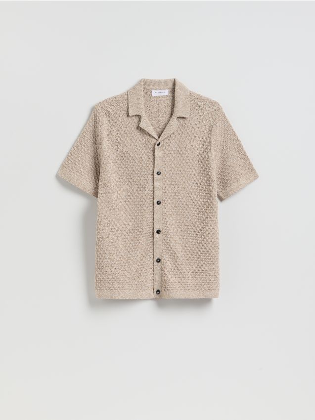 Reserved - Rozpinany sweter - beżowy