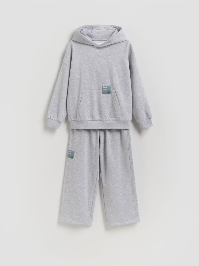 Reserved - Dzianinowy komplet oversize - jasnoszary