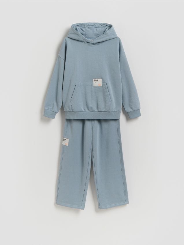 Reserved - Dzianinowy komplet oversize - niebieski