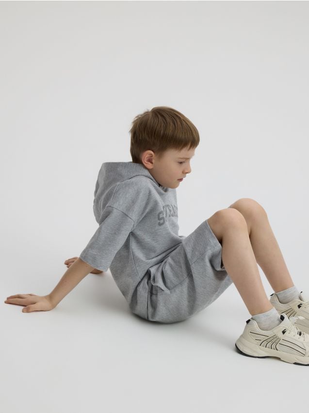 Reserved - Bawełniany komplet - jasnoszary