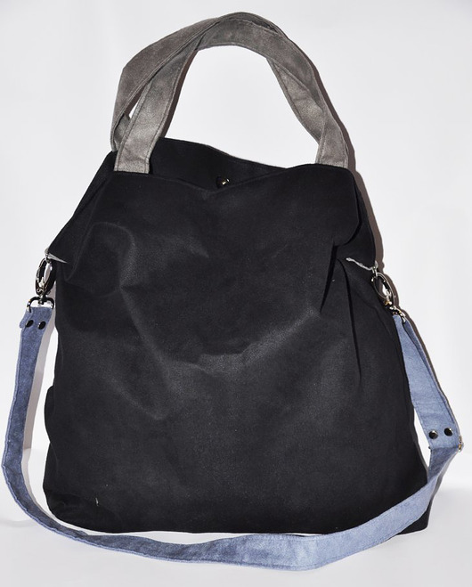 Torba hobo XXL - czerń, szarość