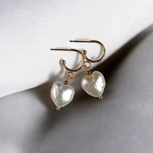 Serce - perła : kolczyki : wyjątkowy prezent PREMIUM