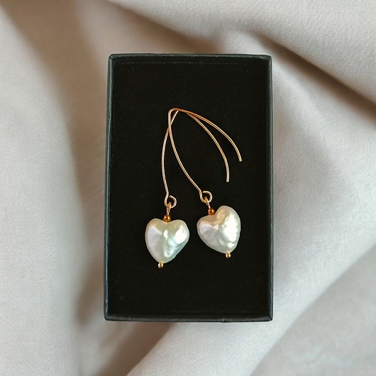 Serce - perła : kolczyki : wyjątkowy prezent PREMIUM