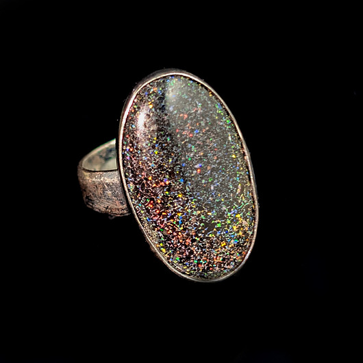 Pierścionek galaktyka- Matrix opal