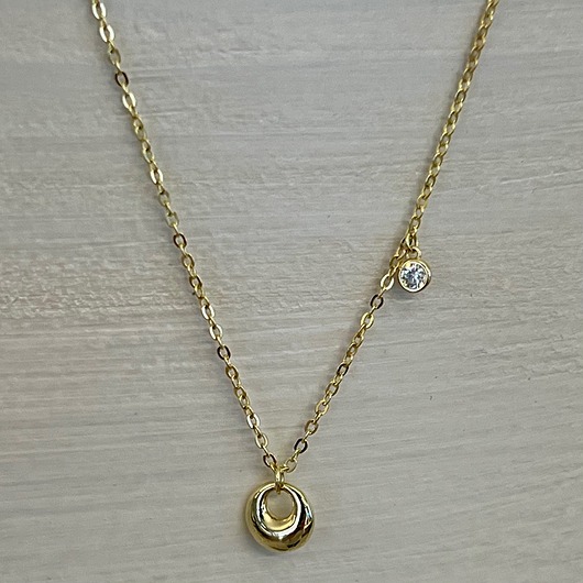 Naszyjnik ze srebra pr. 925 pozłacany.Kółko, kółeczko