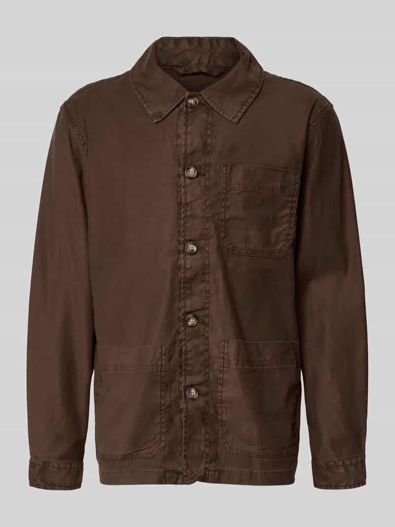 Kurtka koszulowa o kroju regular fit z mieszanki lnu