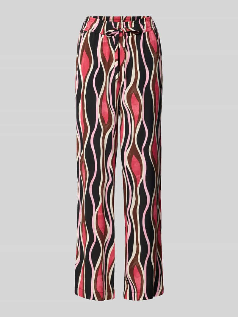 Spodnie materiałowe o kroju straight fit z czystej wiskozy model 'Cammi'