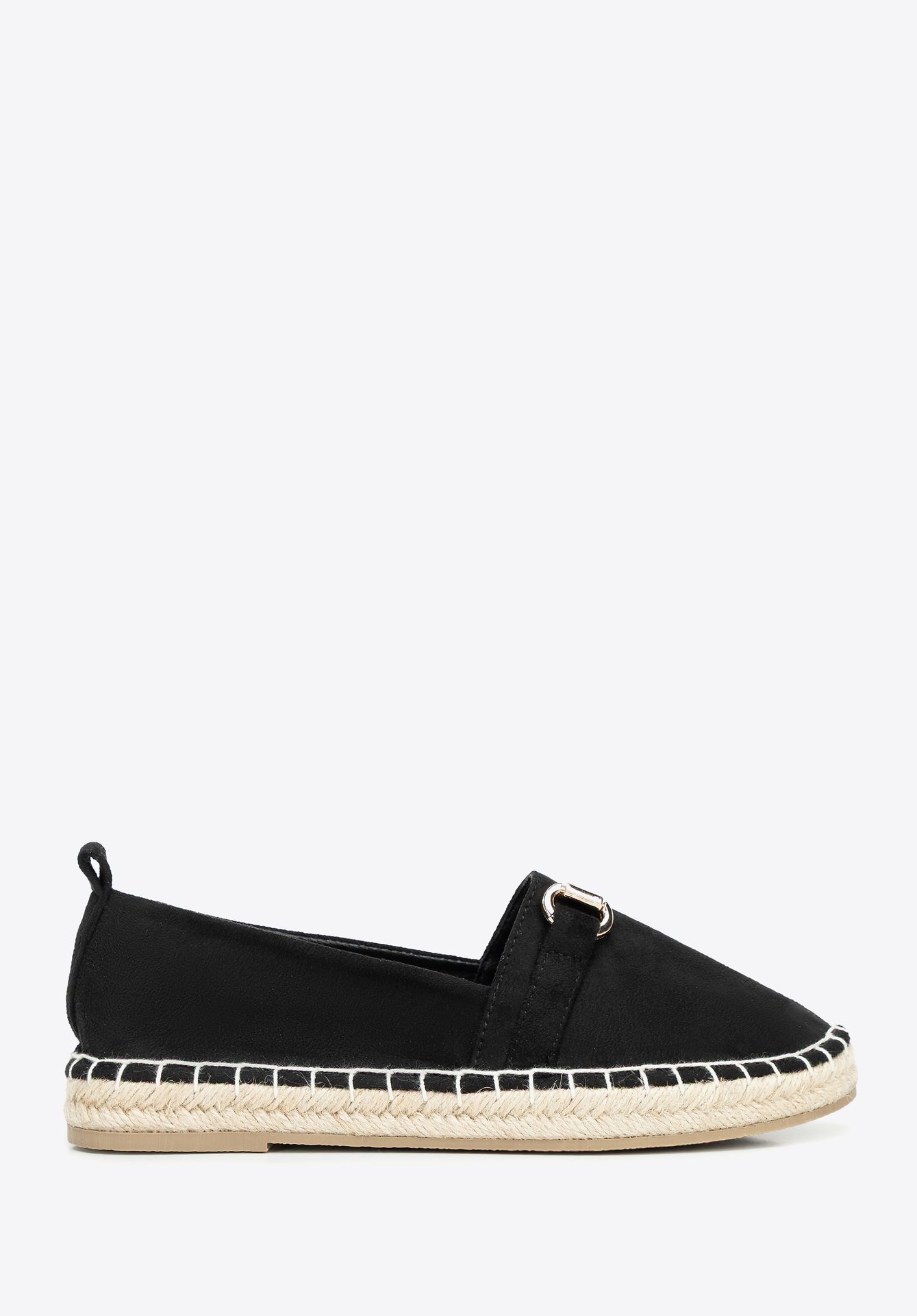 Damskie espadryle z klamrą czarne