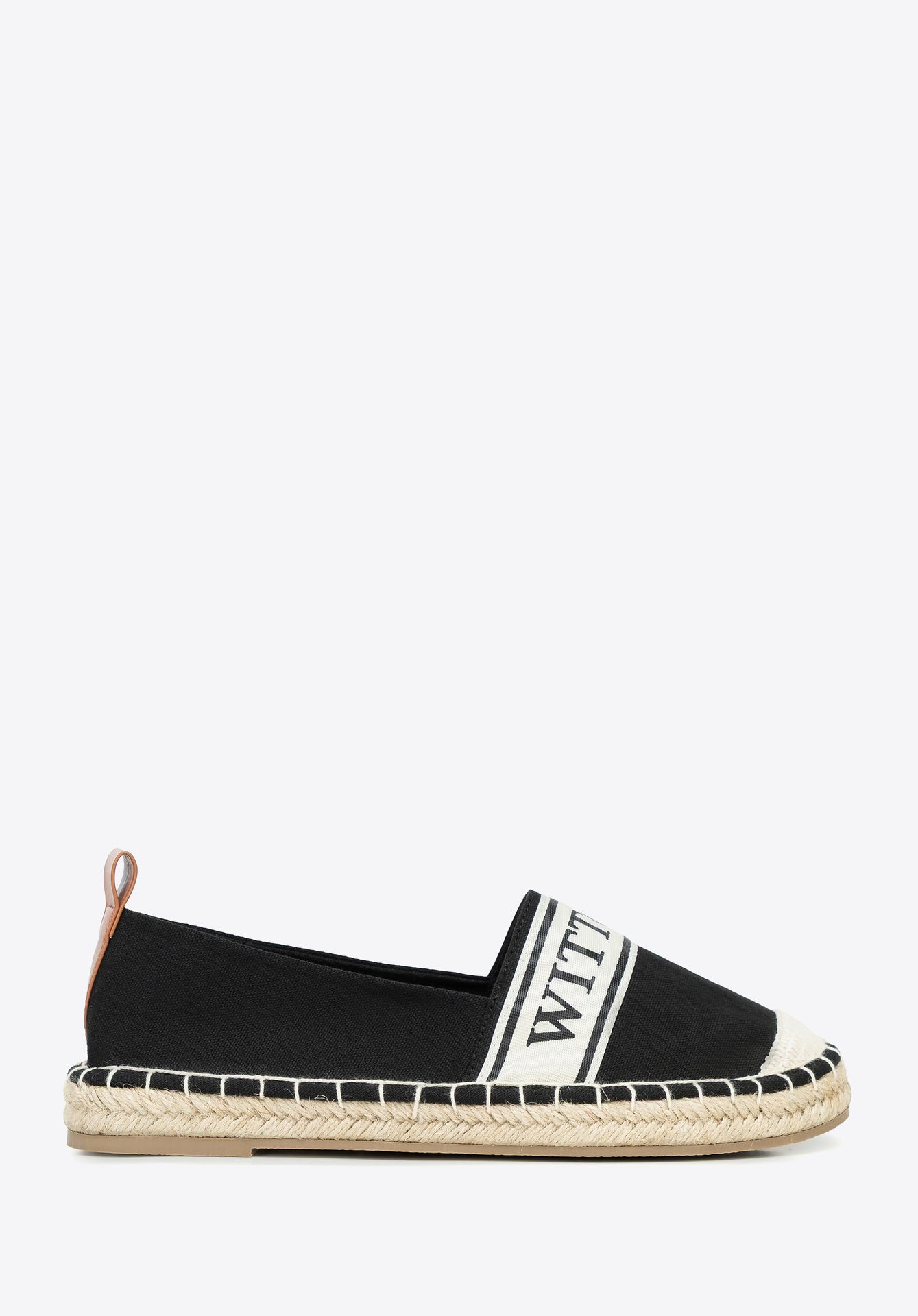 Damskie espadryle z lamówką z logo czarne