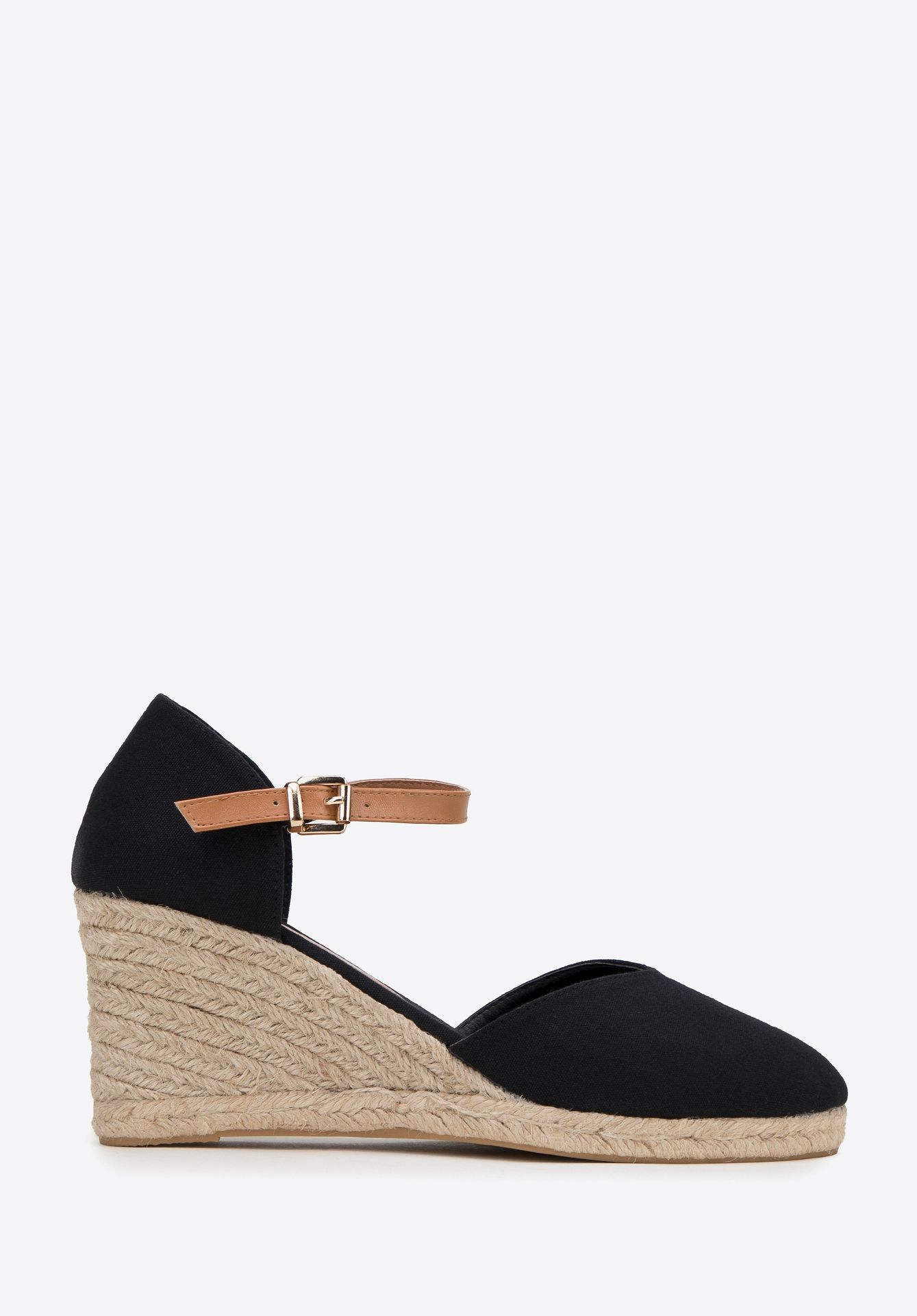 Damskie espadryle z zapięciem na pasek czarne