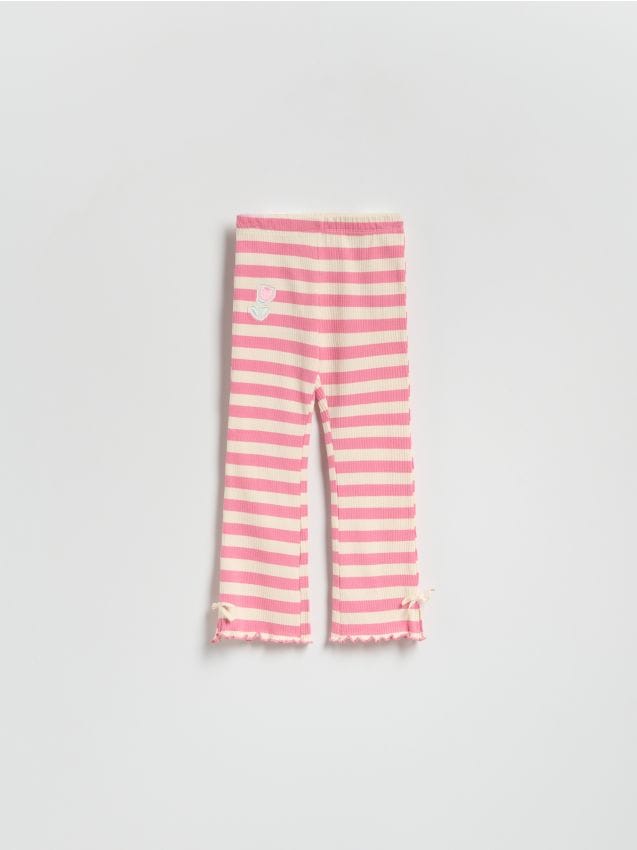 Reserved - Prążkowane spodnie w paski - wielobarwny