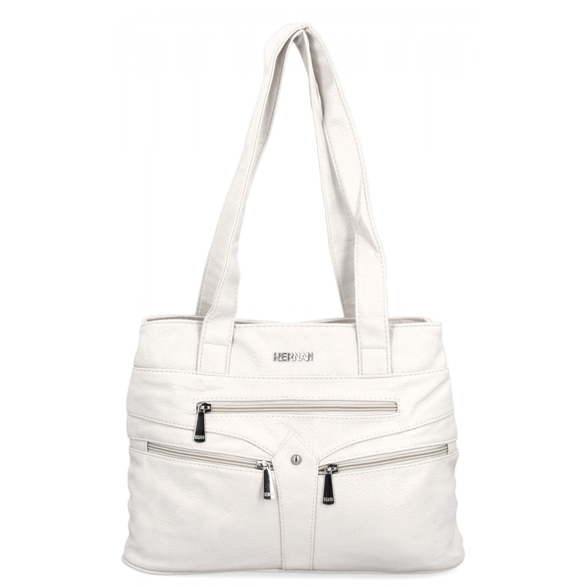 Torebka Damska Na Ramię Shopper Bag firmy Hernan 8006 Biała