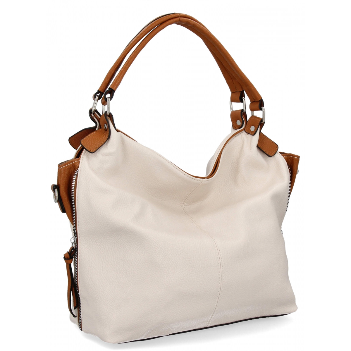 Uniwersalna Torebka Damska XL firmy Hernan HB0153 Beżowa/Ruda