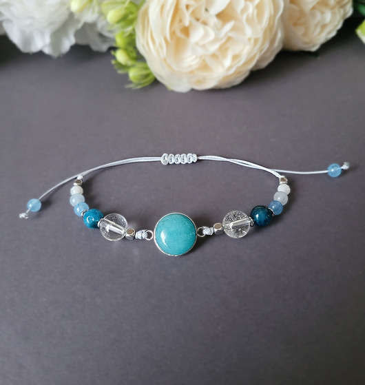 Motywacja i odwaga- Bransoletka księżycowa w błękicie