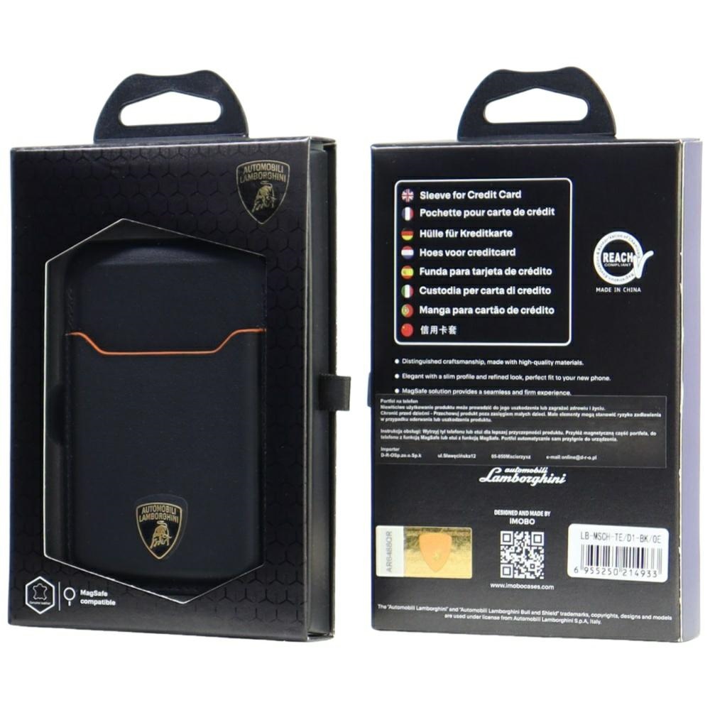 Audi Magnetyczny portfel Lamborghini D1 Genuine Leather MagSafe Stojak na telefon pomarańczowy