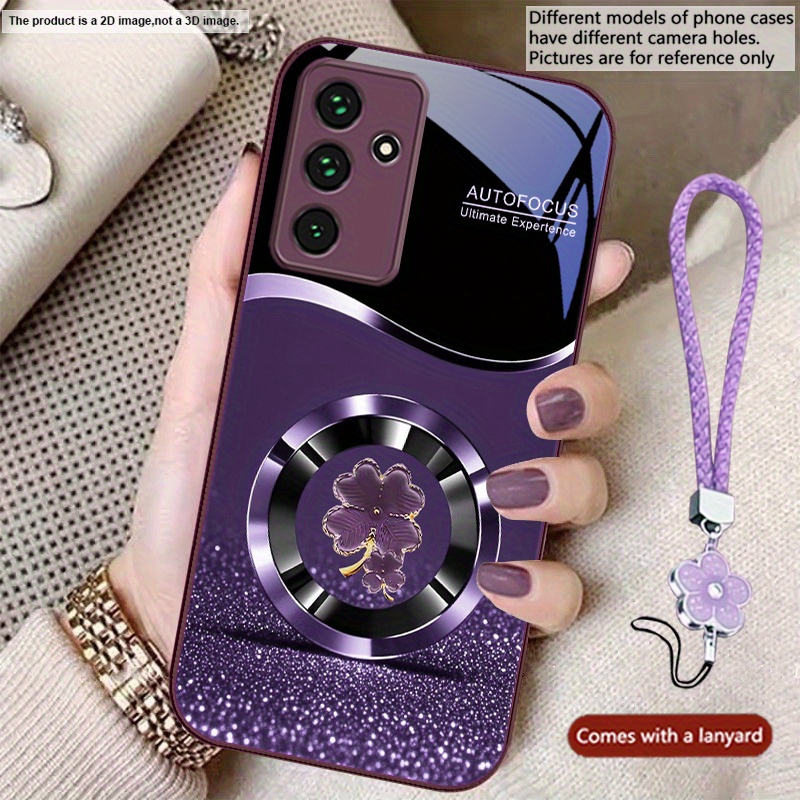 TEMU Etui na telefon - Fioletowy kwiat czterolistny pasujący do Samsung Galaxy A14 4G/A14 5G/A24 4G/A25 5G/A26 5G/A34 5G/A35 5G/A36/A52 5G/A53 5G/A54