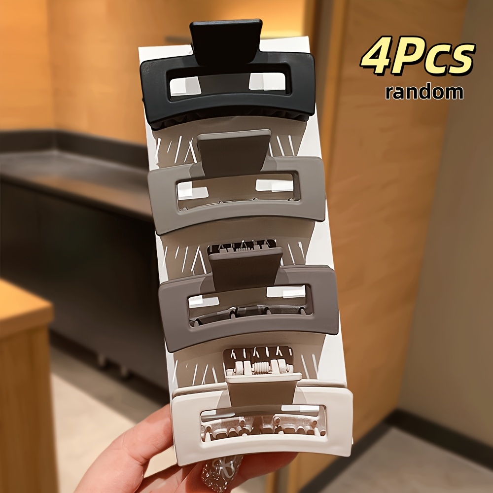 TEMU 8/4 szt. Prostokątnych, eleganckich, ciemnych spinek do włosów, łatwa i praktyczna konstrukcja dla łatwego użytkowania