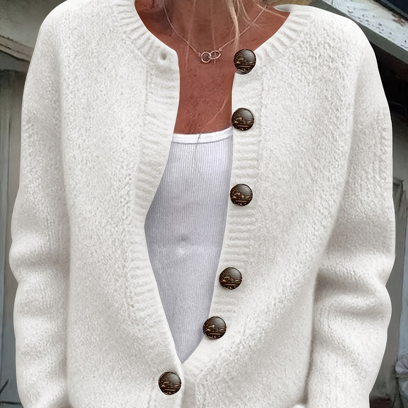 TEMU Damski, Gruby Sweter, Idealny na Jesień i Zimę, Casualowy i Ciepły, Elegancki i Wszechstronny, Odpowiedni na Imprezy Świąteczne. Bluzka z Długim