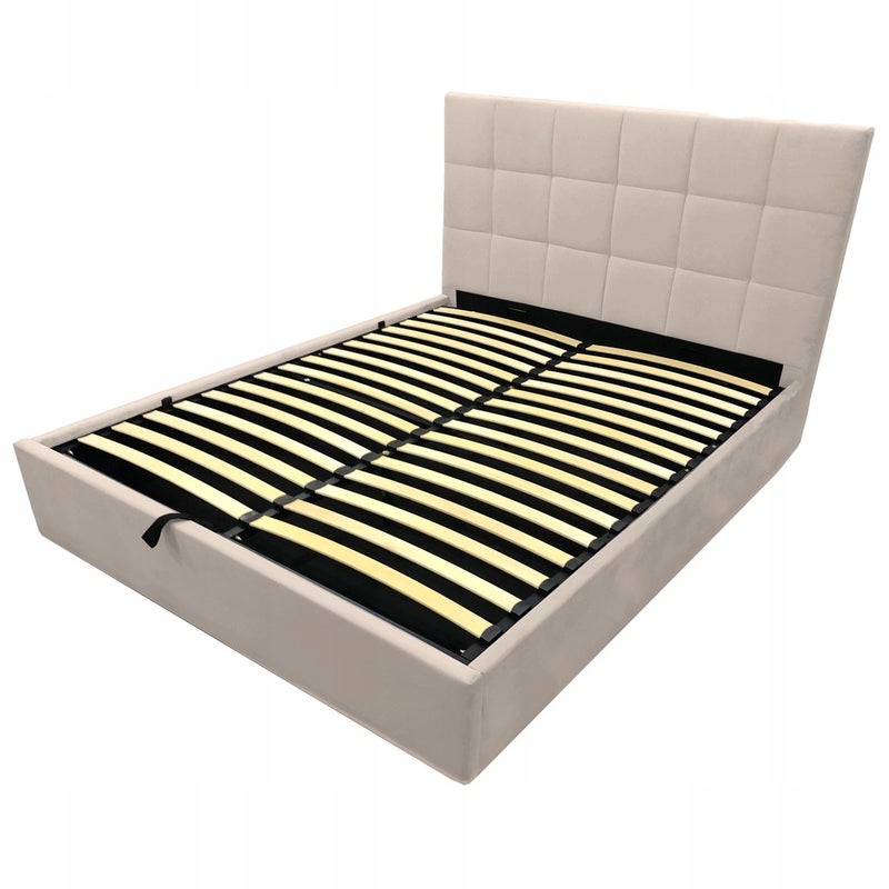 Łóżko tapicerowane z pojemnikiem i stelażem LT104 Modulo 140x200x117 taupe