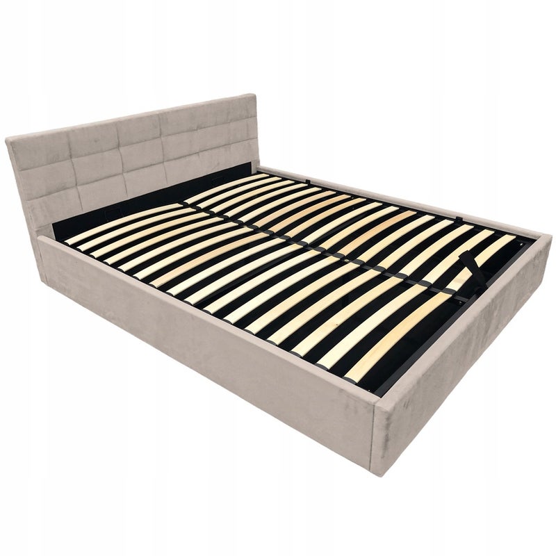 Łóżko tapicerowane z pojemnikiem i stelażem LT104 Modulo 140x200x81 taupe