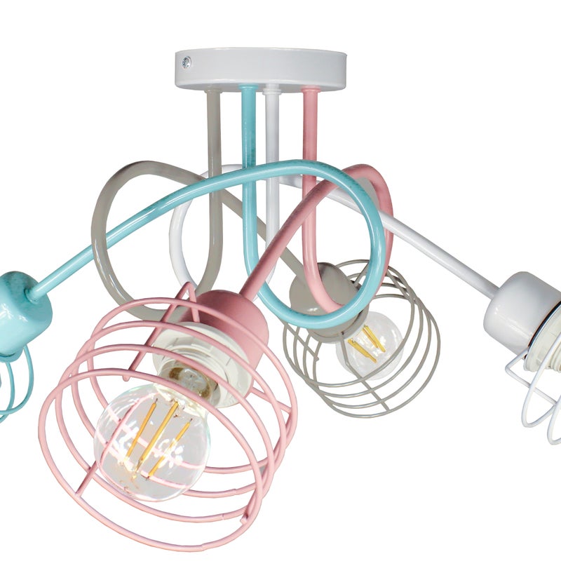 Lampa DECORI Edison Mini Kosz 4 Różowy MIX, 1 szt.