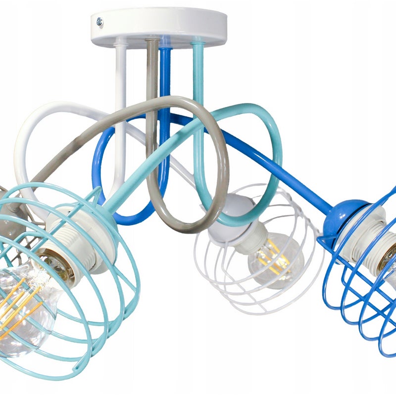 Lampa DECORI Edison Mini Kosz 4 Niebieski MIX, 1 szt.